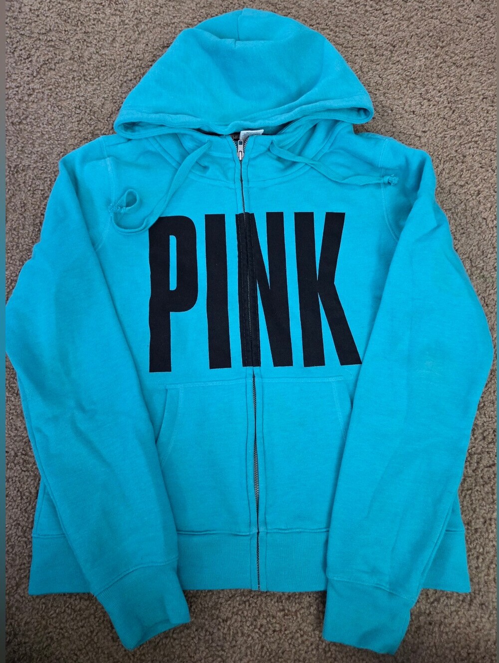PINK Victoria's Secret Large Full Zip Spellout Hoodie